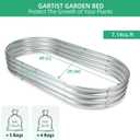 4x2x1 Ft Galvanized Raised Garden Bed with Open Bottom, Outdoor Thickening Oval Planter Box for Herbs, Vegetables, Fruits (Silver)