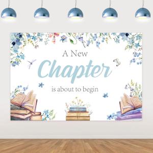 Storybook Theme Baby Shower Decoration Boy, a New Chapter is About to Begin Banner 5x3ft for Storybook Baby Shower, Gender Reveal Party Decoration