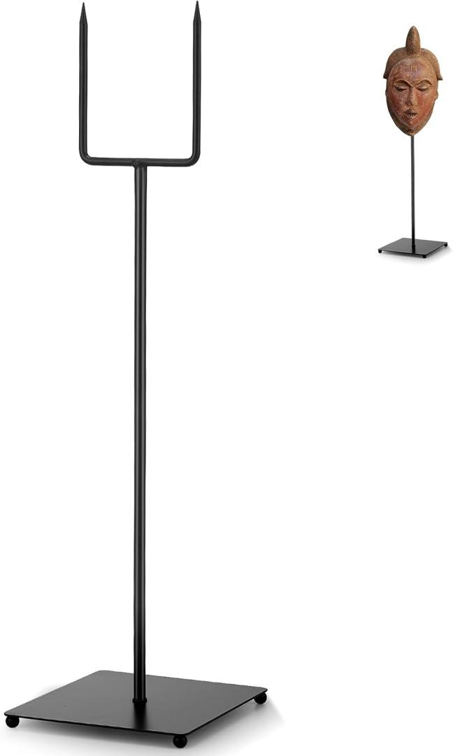 RattanView Mask Display Stand Holder for African and Tribal Mask Artifacts Statues Sculpture Figurine for Displays, Shows and Art Exhibits(4.72 x 4.72 x 16.5 Inch)