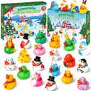 ZIZZ Advent Calendar 2024 Christmas Rubber Ducks - 24 Days Christmas Countdown Calendar Gifts for Kids Girls Boys Holiday Fun Duck Bath Toy for Toddler Baby 4 5 6 7 Year Old Xmas Surprise Gift Idea