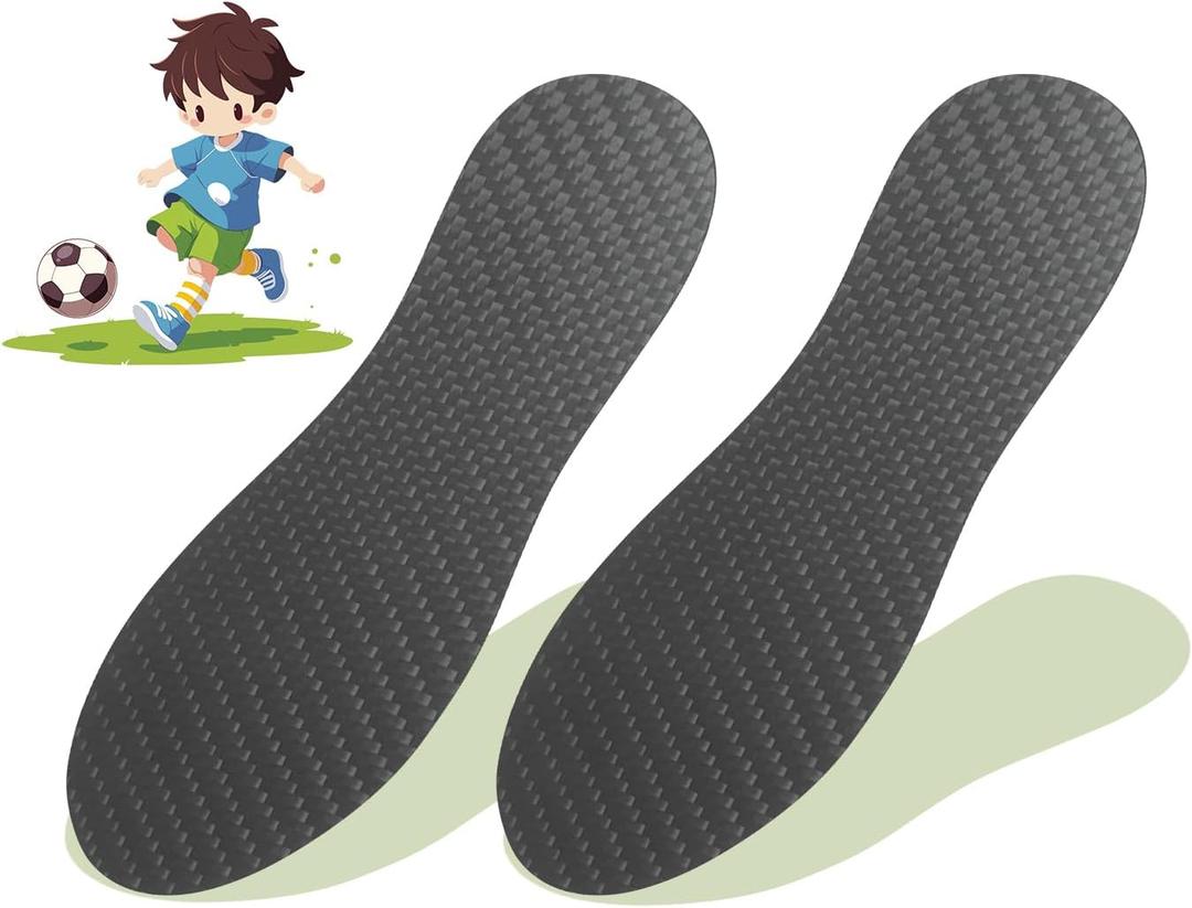 Carbon Fiber Insole for Kids to Correct Children's Tip Toe Walking(1 Pair), Carbon Fiber Foot Plate for Healthy Walking Habits, Broken Toe or Foot Recovery, Rigid Shoe Insert for Toddlers and Big Kids (23.11 cm)