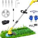 Aokia Electric Weed Wacker Cordless, 12V Battery Powered Weed Eater Cordless with Adjustable Pole (65inch), Lightweight Grass Trimmer Cutter/Edger/Mower with 2 Types Blade for Yard Lawn and Garden