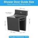 2 x M6209 Sliding Shower Door Bottom Track, 1/2-inch Channel, Suitable for 7/16-inch Thick Shower Glass Doors, (Black, 1 Pack)