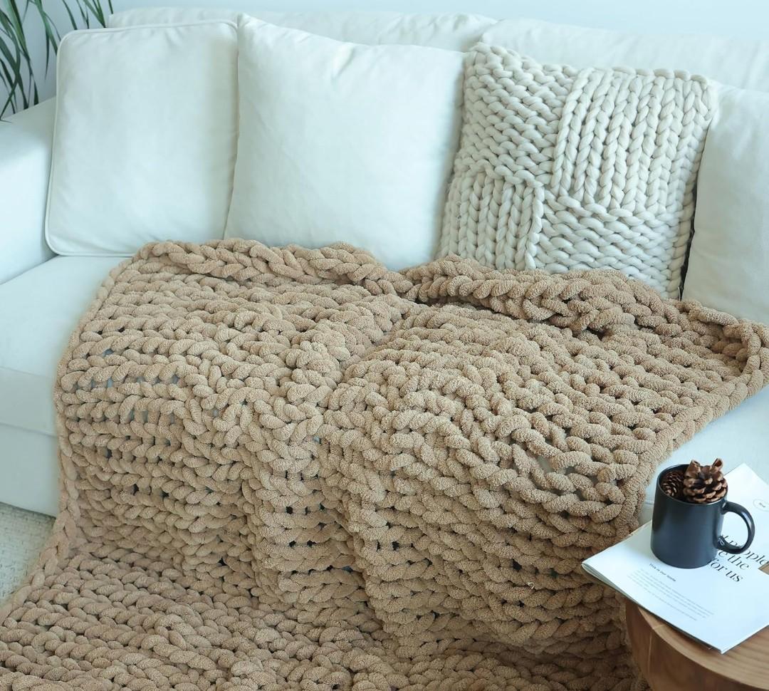 Oeko Tex Standard 100 Luxury Chenille Blanket 40 in x 40 in