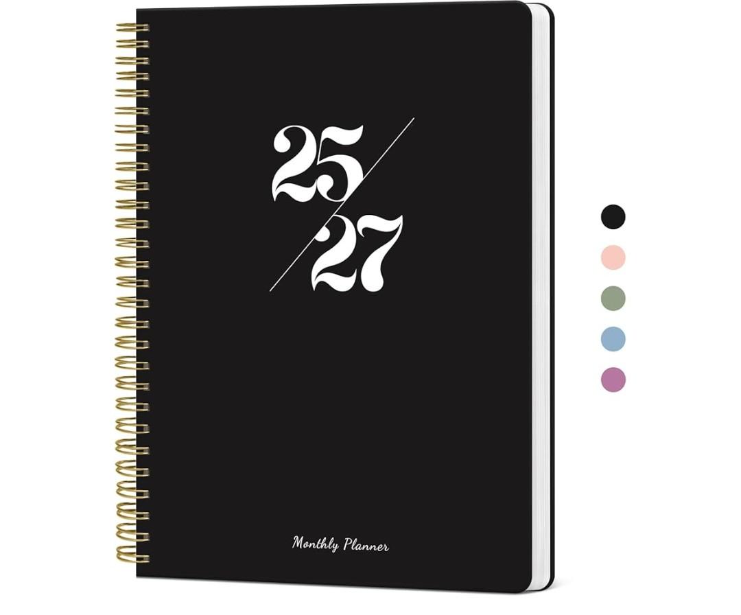 Monthly Planner 2025-2027, 2 Year Months Planner Calendar 2025-2027, July 2025 - June 2027, 7" x 10", 25-27 Monthly Calendar Planner, 24 Months, Perfect for School Office Home Planning - Black