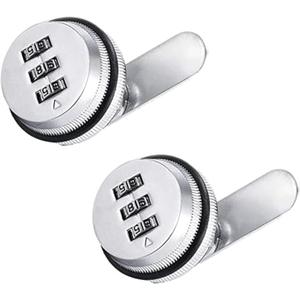 4 Pack Combination Cabinet Lock, Password Coded Cabinet Lock,Combination cam Locks with 3/4'' Cylinder Chrome Finish,Security Locks for Cabinet Deposit Box Mailbox (2 pcs 3/4 Inch)