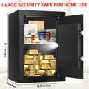3.4 Cub Large Safes for Home Use, Digital Home Safe Box Fireproof Waterproof with Programmable Keypad, Spare Keys and Removable Shelf, Anti-Theft Fire Proof Safe for Document Money Valuables