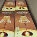 Bornerwhite 8 Pcs Cordless Table Lamp Rechargeable Touch Lamp, Gold Flower | Alloy & Acrylic, 4.9x11.8 Inch, 1800mAh Battery, USB Charging, 3 color Touch Dimming, Bedroom Living Room Decoration