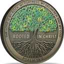 Rooted in Christ The Lord is My Rock, My Fortress, My Deliverer Faith-Based Christian Challenge Coin Bible Verse Gift (Single Coin)