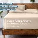 Bare Home King Fitted Sheet - Extra Deep Pocket Fitted Sheet - Premium 1800 Microfiber - Ultra-Soft Wrinkle Free (King - 11'' to 24'' Pocket, Sand)