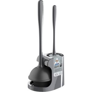MR.SIGA Toilet Plunger and Bowl Brush Combo for Bathroom Cleaning, Gray, 1 Set (One Size)