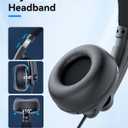 EMEET HS50 Wired Headset with Mic, On-Ear Computer Headphones with Noise Cancelling Microphone, USB-A/USB-C, Adjustable Design, in-line Control for Home Office Online Class Teams Zoom, All Day Comfort