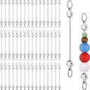50pcs Blank Beadable Keychain Bars, Flower Shaped Bead Keychain Charms Detachable Key Chain Making Accessories for DIY Craft Project Pendant