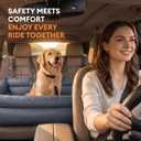 FUNNYFUZZY Large Dog Car Seat for Medium Large Sized Dogs Up to 65 lbs, Waterproof and Washable Leather Dog Booster Seat Car Bed for Travel and Home,Portable and Safety Pet Cars Seat (Slate Blue)