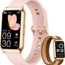 Smart Watches for Women,7 Day+ Battery,Aluminium Case,with Heart Rate/Blood Oxygen/Sleep Tracker,IP68 Smart Watch for Android&iOS,Steps/Calorie/Distance,Pink
