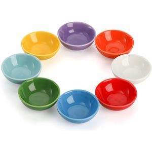ZENFUN Set of 8 Ceramic Pinch Bowls Set, 3.5 Oz Porcelain Round Sauce Dipping Dishes, Mini Terracotta Dessert Bowls, Condiments Bowls in Bulk for Kitchen, Cooking Prep, Parties, Decor, Sushi