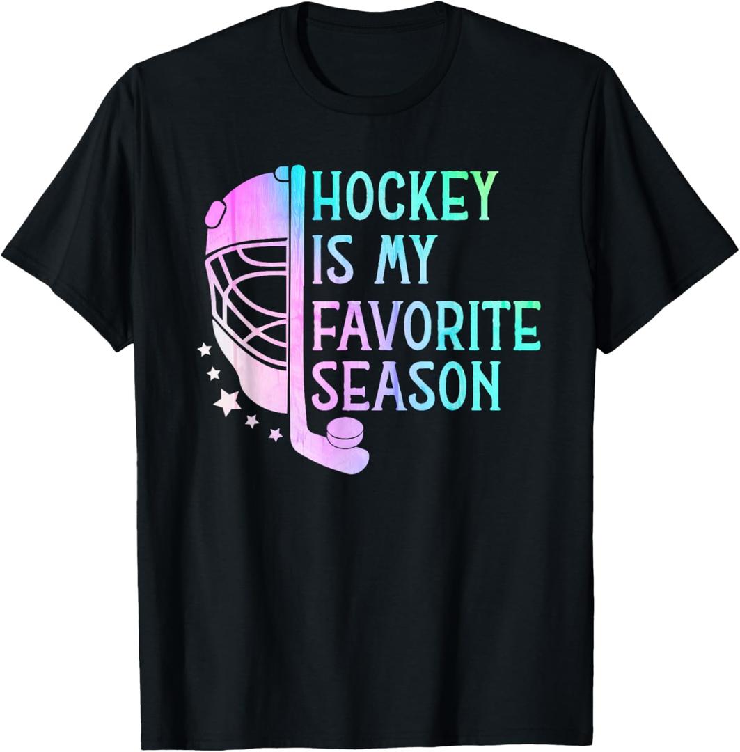 Hockey is My Favorite Season ice Hockey player Hockey fans T-Shirt M 