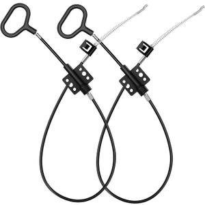 Nonley Sofa Recliner Cables, 2 Pack Couch Release Cables Recliner Replacement Parts D Ring Couch Recliner Pull Handle, Hook Exposed Cable with S Tip for Sofa, Black