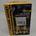 YELLOW JACKET Car Jack Stands 3 Ton with Double Locking and Large Foot Base for Lifting SUVS, Heavy Duty Steel, 6600 lb Capacity, 1 Pair, Yellow