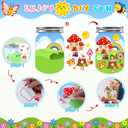 24Set Spring Craft Kits for Kids Make A Summer Bugs Stickers Scene, DIY Summer Craft Jar Sticker Butterfly Flower Bee Mushroom Insect Bulk Set Make Your Own Scene for Home Classroom Game Activities