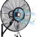 BILT HARD 24" Oscillating High-Velocity Outdoor Wall Misting Fan, 3-Speed Patio Fans for Outside, 80 Oscillation, Waterproof, Industrial Wall Mount Fan for Outdoor- UL Listed