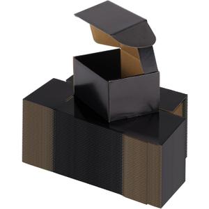 Hoikwo 40 Pack 6x4x3 Shipping Boxes for Small Business, Black Packaging Cardboard Boxes, Moving Mailing Packing Box