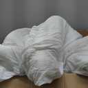 CozyLux Queen Comforter Set White Seersucker 7 Pieces Bed in a Bag Queen Comforter Set with Sheets, Luxury Soft Bedding Set with Down Alternative Comforter, Sheets, Pillowcases & Shams for All Seasons