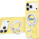 SYNCWIRE for MagSafe Ring Phone Holder, 360 Rotation Magnetic Cell Phone Grip Dual-Sided Magnets Phone Ring Kickstand Compatible with iPhone 17 16 15 14 13 12 Pro Max MagSafe, Android, Samsung etc. (White)