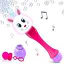 Easter Basket Stuffers for Toddler, Bunny Bubble Wand, Easter Basket Essentials, 14" Light Up Automatic Bubble Maker with LED & Music, Toys for Toddlers, Bubbles for Kids