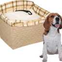 PetSafe Happy Ride Quilted Dog Safety Seat - Dedicated Pet Car Seat for Safer Travel - Elevated Pet Booster for Window Views - Machine Washable Removable Cover - Fits Most Cars