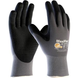 MaxiFlex Endurance 34-844 Seamless Knit Nylon Work Glove with Nitrile Coated Grip on Palm & Fingers (Pack of 3),Black and Gray, S