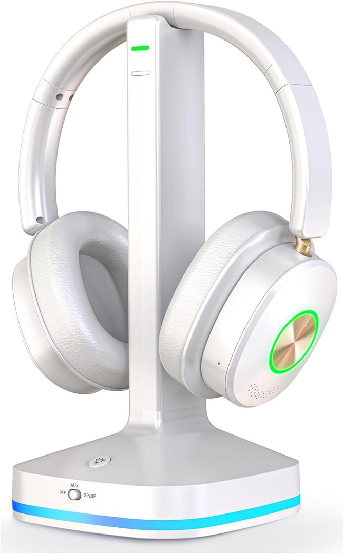 Earbay Wireless Headphones for TV Watching, TV Headset Wireless for Seniors with Transmitter Charging Dock, Bluetooth V5.4 Over Ear TV Headphones &No Audio Delay, Gift for Elderly/Parents