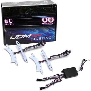 iJDMTOY RGBW Multicolor LED Circuit Board Ambient Lighting Kit Compatible with Dodge 2015-2023 Challenger, Control_by_Smartphone