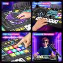 DJ Mixer for Kids, Toddler DJ Mixing Table with DJ Turntable, Game Mode, Light & Speed Control and Microphone, Gifts for 3 4 5 6 Years Old Boys Girls - Kid DJ Mixer Set