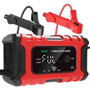 Car Battery Charger 12V Automotive, 6-Amp Fully Automatic Smart Charger, Trickle Charger and Maintainer, Car Battery Repair and Desulfator for Cars Boat Motorcycle Lawn Mower RV ATV SUV Snowmobile