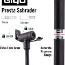 GIYO Mini Bike Floor Pump with Gauge Portable & Lightweight Bike Tire Pump, Aluminum High Pumping Volume Presta/Schrader Frame Mounting Taiwan Made (GM-641)