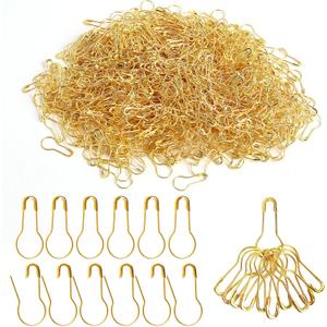 2000 Pieces 22mm/0.87 Inch Gold Safety Pins Small Metal Gourd Pins Bulb Pin Clothing Tag Pins Calabash Pin for DIY Craft, Home Accessories