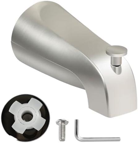 Slip On Tub Spout with Diverter, for 1/2" Copper Pipe, Compatible with Kohler GP85556 Bath Tub Spout, Bathroom Bathtub Tub Faucet Replacement, with 5/32" Hex Wrench (Brushed Nickel)