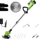 Cordless Lawn Mower, 3 in 1 Multifunctional Electric Lawn Mower Telescopic Handle 24V Lawn Mower with Battery Charger for Lawn Care Driveway Garden Lawn Mowing, 2 Batteries