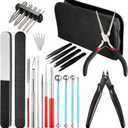 24pcs Metal Puzzle Tool Set DIY Model Kits With Clippers, Edge Bending Tab, Twisting Cylinder, Cone Shape Bend Assist, Wire Wrapping Mandrel, Ball Stylus and Bag