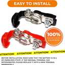 2 x Car Battery Terminal Connectors, Heavy-Duty 12V Battery Terminals for Cars, Trucks & SUVs, Quick Release Battery Cable Clamps, Positive & Negative Battery Connectors