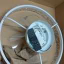 LEDIARY 20" Modern Ceiling Fans with Lights and Remote, Dimmable Low Profile Ceiling Fan, Flush Mount Ceiling Fan, Stepless Color Temperature Change and 6 Speeds - White