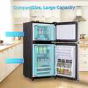 Borcolo 3.8 Cu. Ft Mini Fridge with Freezer, 2 Door Mini Refrigerator with 7 Adjustable Thermostat & Adjustable Glass Shelves, Compact Mini Fridge for Home, Apartment, Office, Silver