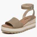 Athlefit Women's Platform Sandals Buckle Ankle Strap Open Toe Espadrille Wedge Sandals (8)