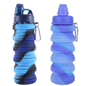 2PCS Blue & Purple Collapsible Water Bottles for Adults, Boys, Students, Kids, Foldable Water Bottles for Travel Camping Hiking, Portable Sports Water Bottles