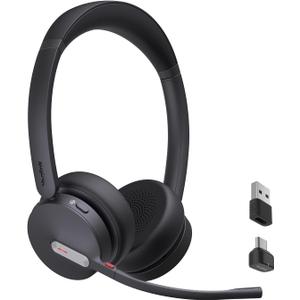 Yealink BH70 Wireless Bluetooth Headset with Microphone for Work, up to 35h Talking Battery Life, 3-Mic, 147g Lightweight Microsoft Teams Certified Headphone for Open Office, USB-C to A Yealink BH70 Wireless Bluetooth Headset with Microphone for Work, up to 35h Talking Battery Life, 3-Mic, 147g Lightweight Microsoft Teams Certified Headphone for Open Office, USB-C to A