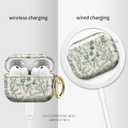 ZEKICE for AirPods Pro 3 Case, Compatible with AirPods Pro 3rd Generation Case (2025), Shockproof Protective Cover with Golden Carabine (Cute Green Leaves)