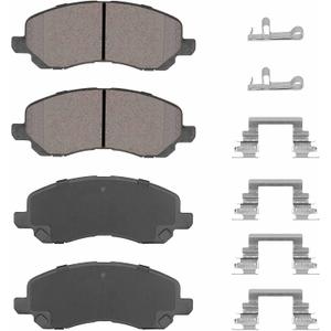 ILONPA Front Ceramic Disc Brake Pads Set for Jeep Compass Patriot 2007-2017, for Dodge Avenger Caliber Stratus Chrysler 200 Sebring, for Mitsubishi Outlander Lancer Eclipse Galant 4PCS(With Hardware)