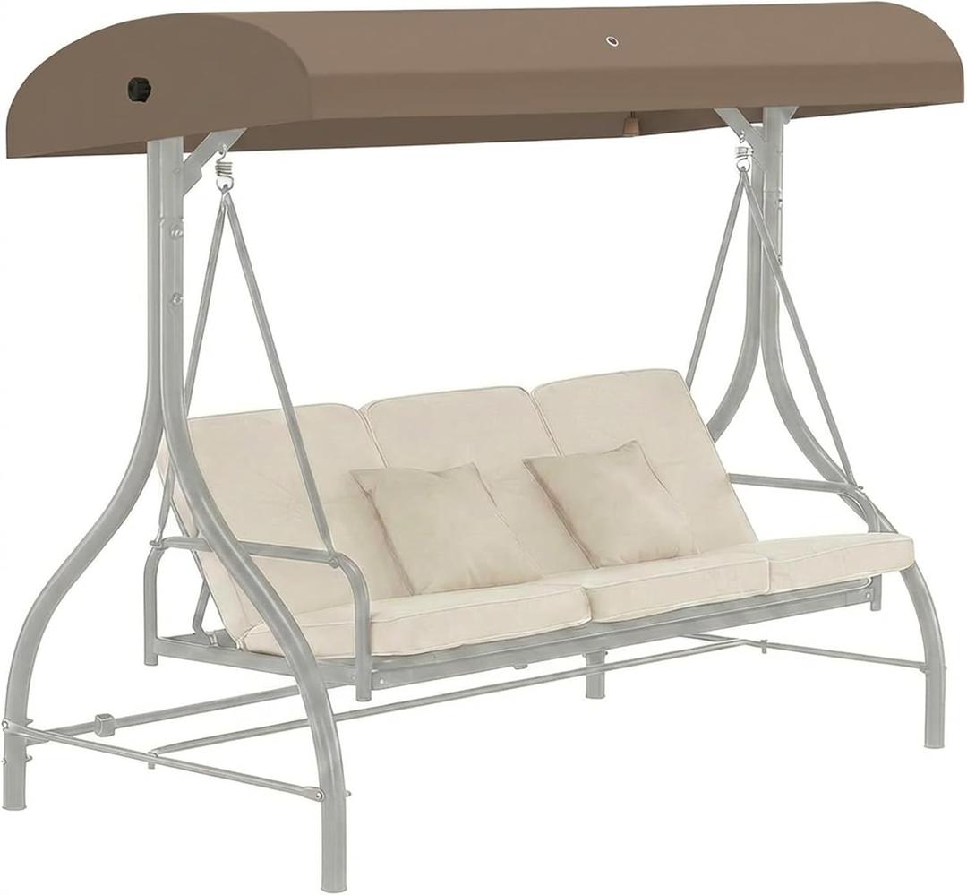 Replacement Canopy Top for GT Porch Swing Model GCS00229C, Outdoor Swing Chair Canopy Cover (Beige)