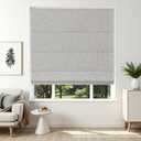 Joydeco Cordless Roman Shades, Linen Window Blinds, 35" W×75" H